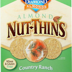 BLUE DIAMOND: Almond Nut-Thins Nut And Rice Cracker Snacks Country Ranch, 4.25 oz