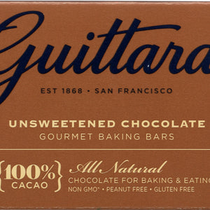 GUITTARD: Unsweetened Chocolate Gourmet Baking Bars, 6 oz