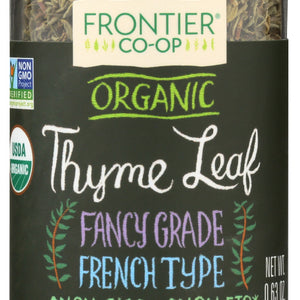 FRONTIER HERB: Organic Thyme Leaf Bottle, 0.63 oz