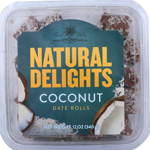 BARD VALLEY: Natural Delights Coconut Date Rolls, 12 oz