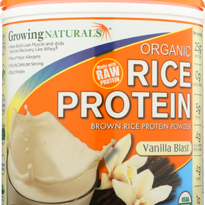 GROWING NATURALS: Organic Rice Protein Vanilla Blast, 16.4 oz