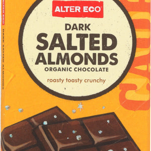 ALTER ECO: Chocolate Bar Dark Salted Almond Organic, 2.82 oz