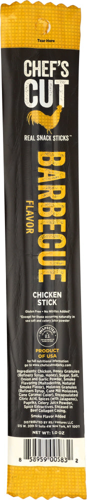 CHEFS CUT: Jerky Snack Stick Barbecue Chicken, 1 oz
