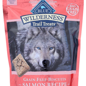 BLUE BUFFALO: Wilderness Trail Treats Dog Treat Salmon Biscuits, 10 oz