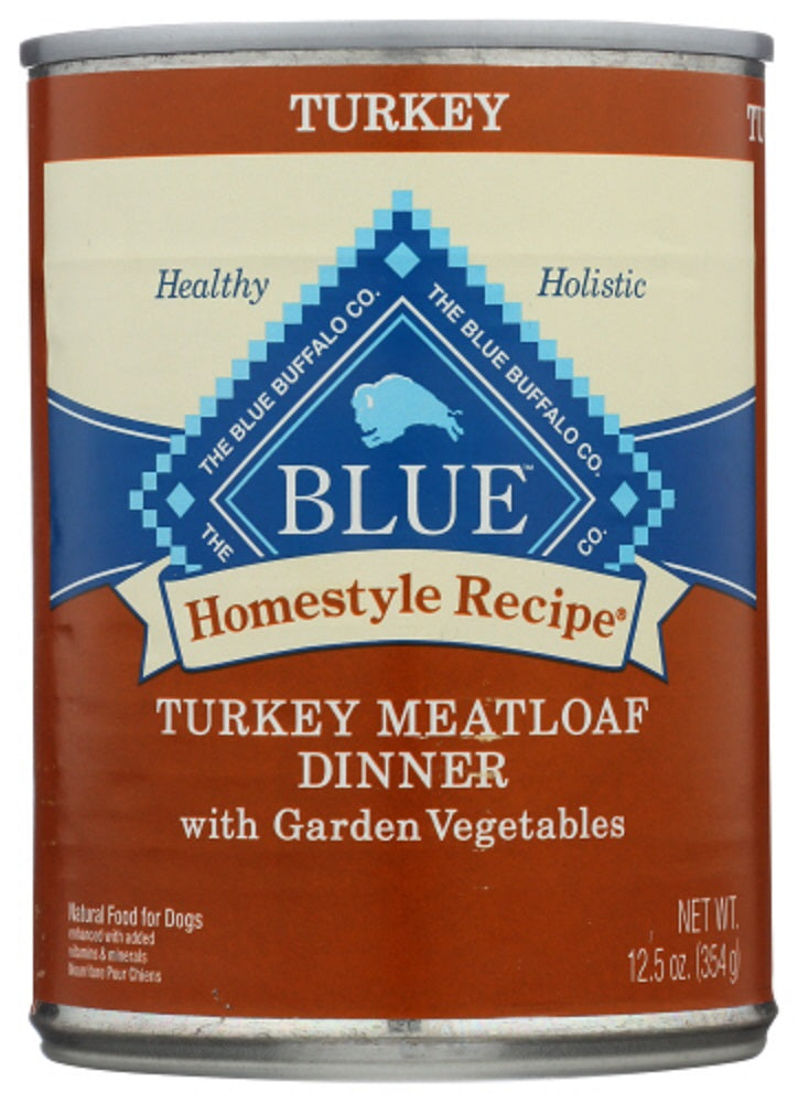 BLUE BUFFALO: Homestyle Recipe Adult Dog Food Turkey Meatloaf Dinner with Garden Vegetables, 12.50 oz
