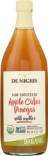 DE NIGRIS: Organic Apple Cider Vinegar Unfiltered, 34 oz