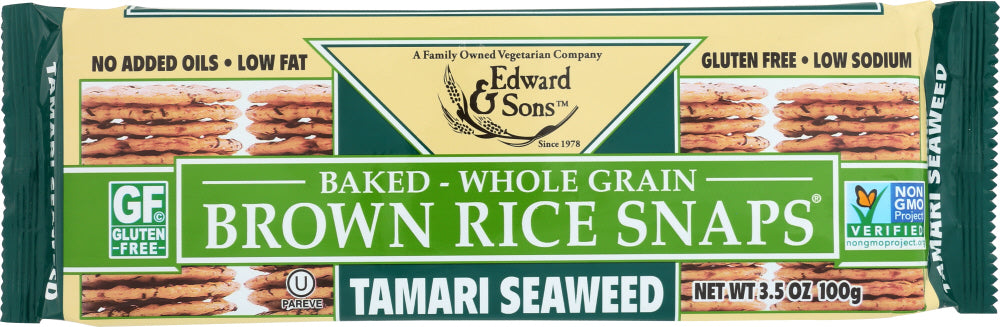 EDWARD & SONS: Ricesnap Tamari Seaweed, 3.5 oz