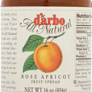 DARBO: Rose Apricot Fruit Spread, 16 oz