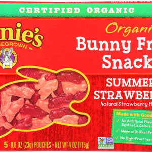 ANNIES HOMEGROWN: Organic Bunny Fruit Snacks Summer Strawberry, 4 oz