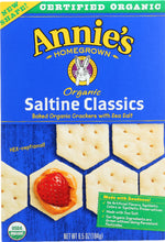 ANNIE'S HOMEGROWN: Organic Saltine Classics Baked Organic Crackers with Sea Salt, 6.5 oz