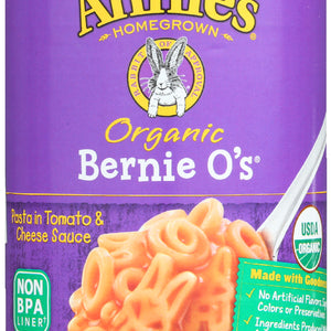 ANNIE'S HOMEGROWN: Organic Bernie O's Pasta in Tomato & Cheese Sauce, 15 Oz
