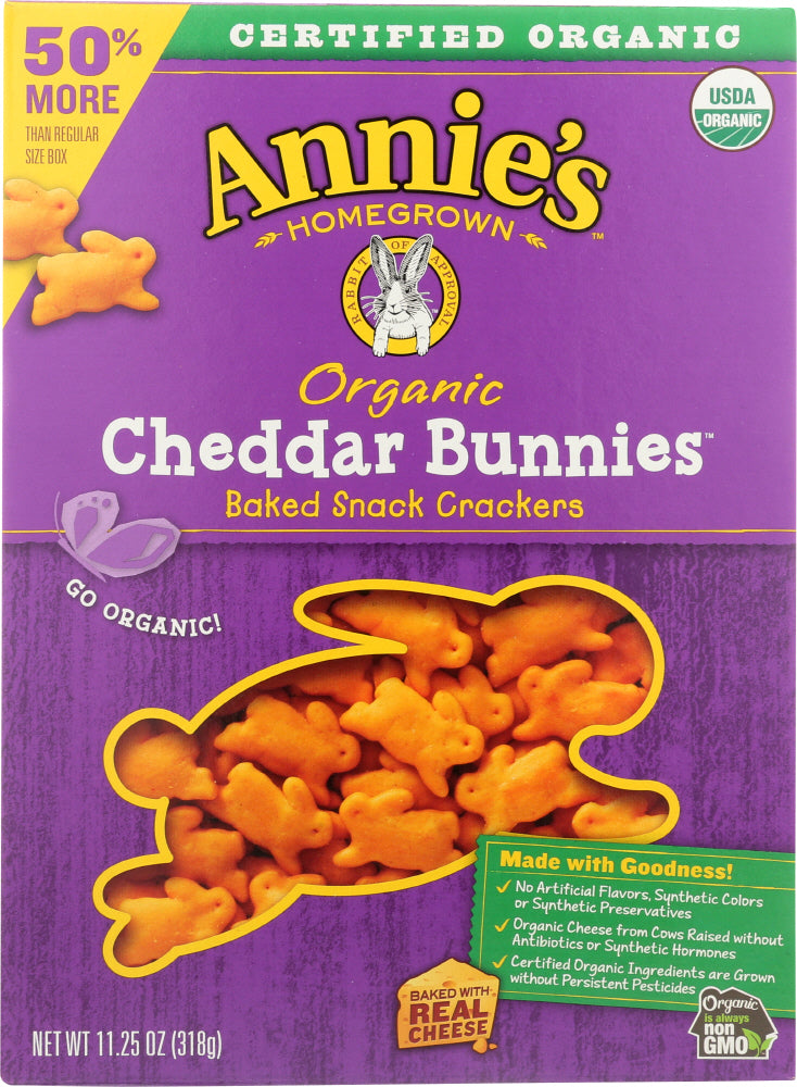 ANNIES HOMEGROWN: Cheddar Bunny Big Box Organic, 11.25 oz