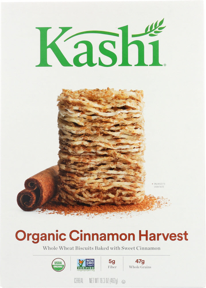 KASHI: Organic Whole Wheat Biscuit Cereal Cinnamon Harvest, 16.3 oz