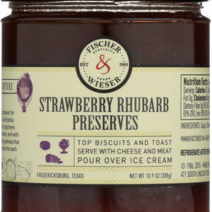 FISCHER & WIESER: Preserve Rhubarb Strawberry, 10.9 oz