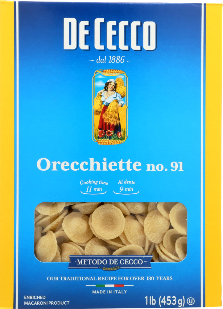 DE CECCO: Pasta Orecchiette, 16 oz