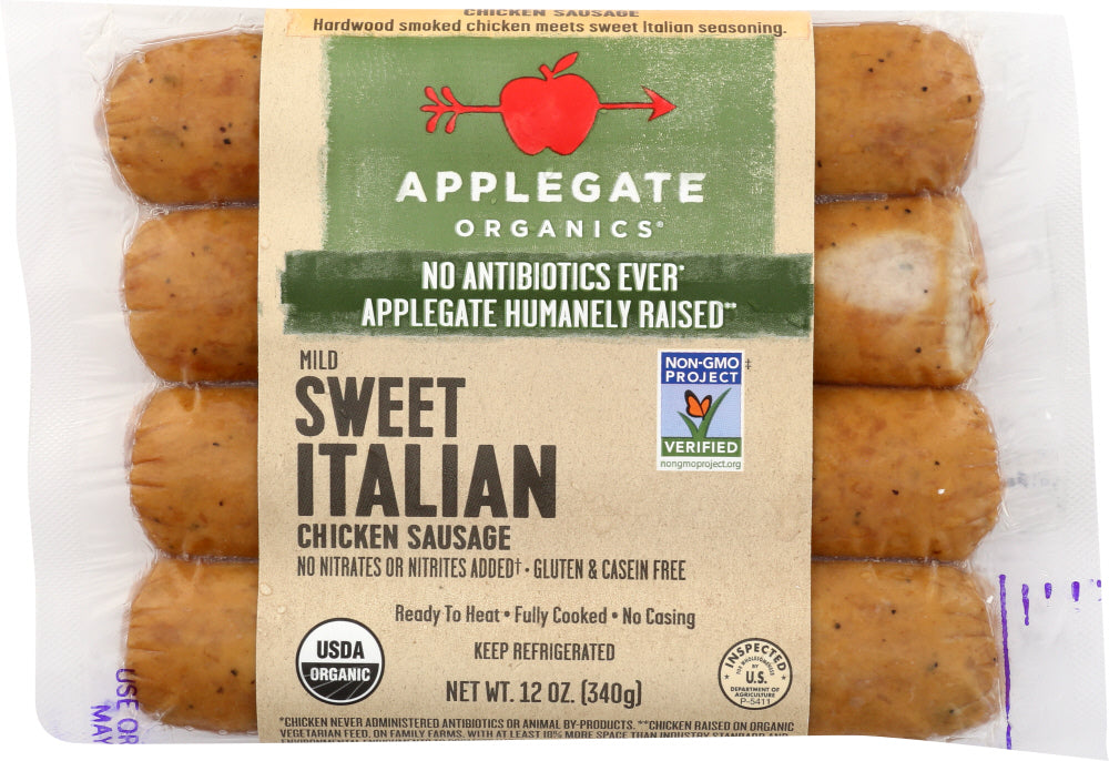 APPLEGATE: Organic Sweet Italian Sausage, 12 oz