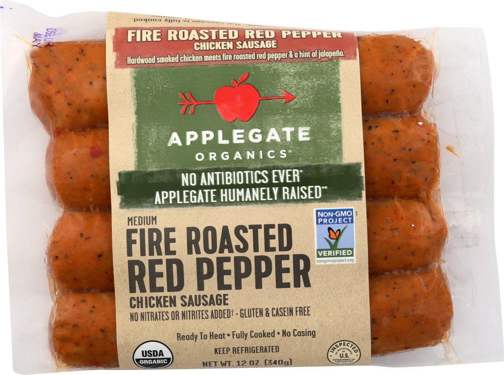 APPLEGATE: Organic Fire Roasted Red Pepper Chicken Sausage, 12 oz
