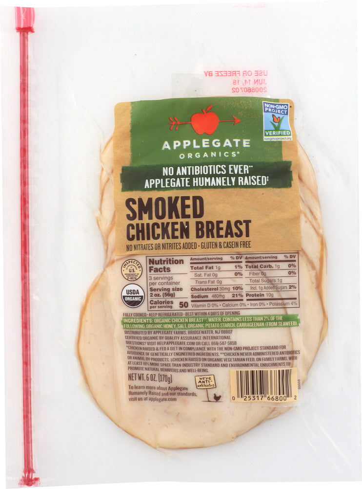 APPLEGATE:  Organic Smoked Chicken Breast, 6 oz