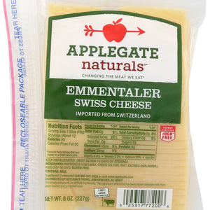APPLEGATE: Natural Swiss Cheese Emmentaler, 8 oz