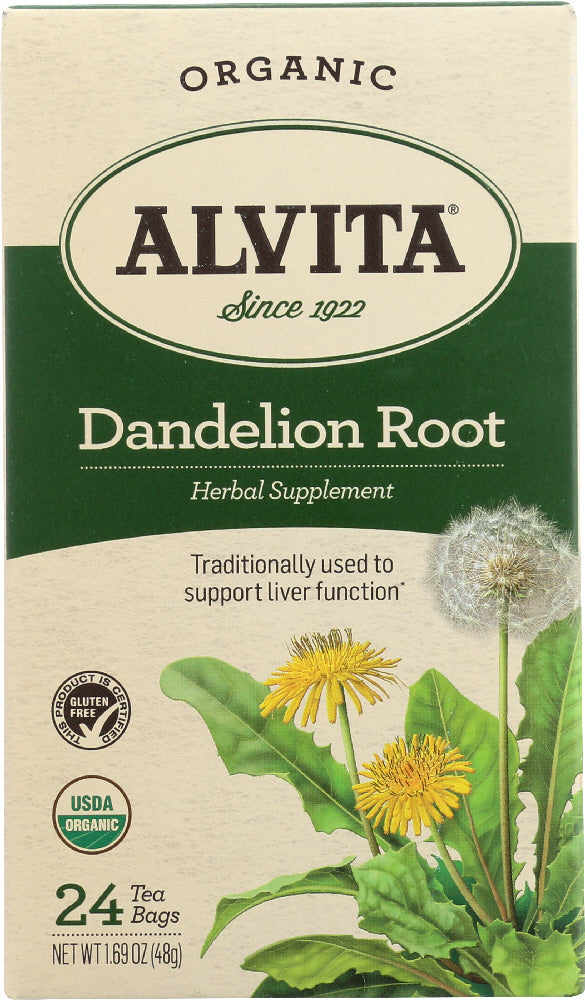 ALVITA: Organic Dandelion Root Tea, 24 Tea Bags