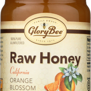 GLORY BEE: Raw Orange Blossom Honey Jar, 18oz