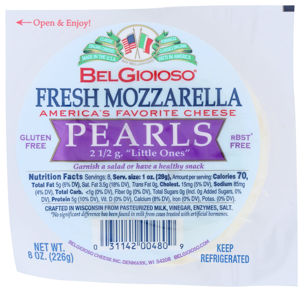 BELGIOIOSO: Fresh Mozzarella Pearl Cheese, 8 Oz