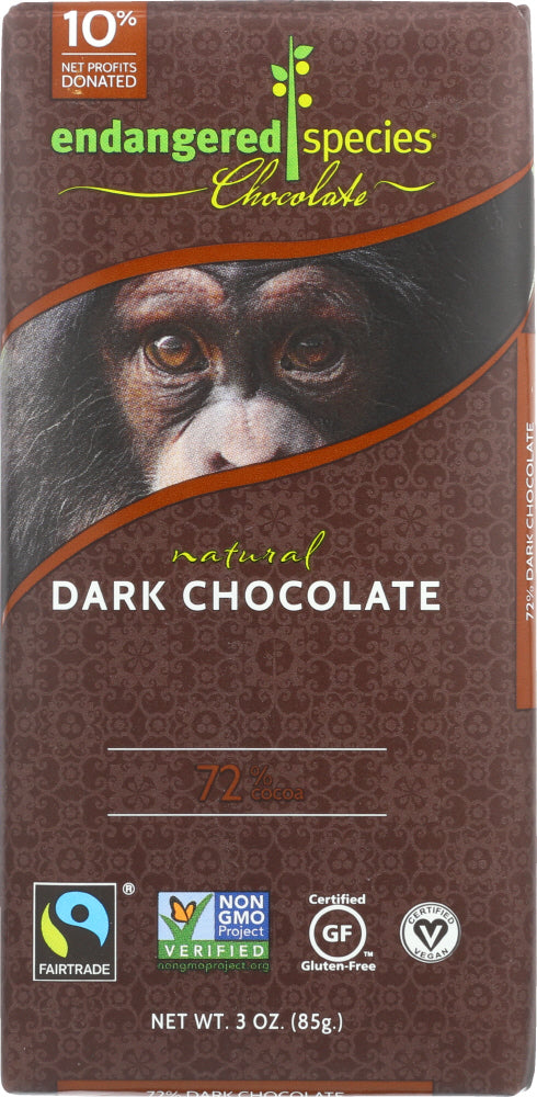 ENDANGERED SPECIES: Natural Dark Chocolate Bar, 3 Oz