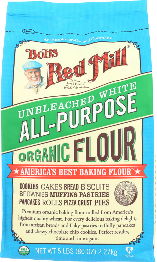 BOB'S RED MILL: Unbleached White All-Purpose Organic Flour, 5 lb