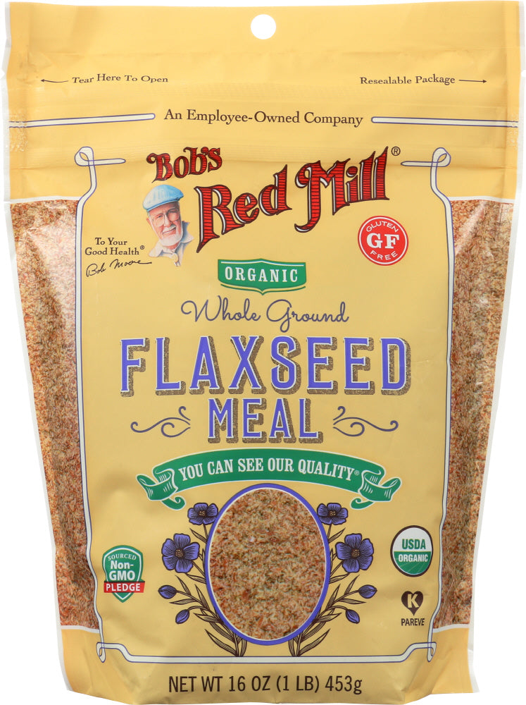 BOBS RED MILL: Organic Whole Ground Flaxseed Meal, 16 oz