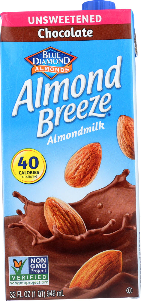 BLUE DIAMOND: Natural Almond Breeze Chocolate Unsweetened, 32 oz