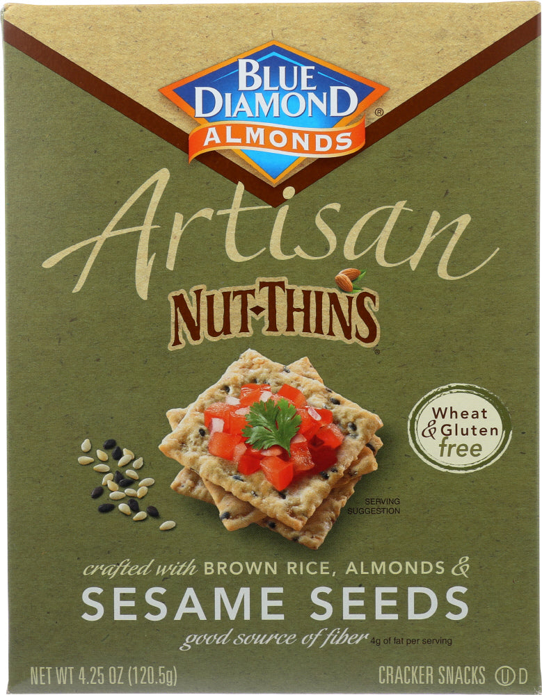BLUE DIAMOND: Nut Thins Artisan With Almonds & Sesame Seeds, Wheat & Gluten Free, 4.25 oz