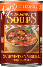 AMYS: Soup Vegetable Roasted Southwestern Light Sodium, 14.3 oz