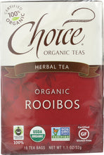 CHOICE ORGANIC TEAS: Organic Rooibos Herbal Tea 16 Tea Bags, 1.27 Oz