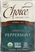 CHOICE TEA: Organic Peppermint Tea, 16 bg