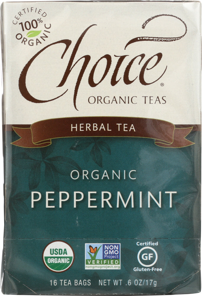 CHOICE TEA: Organic Peppermint Tea, 16 bg