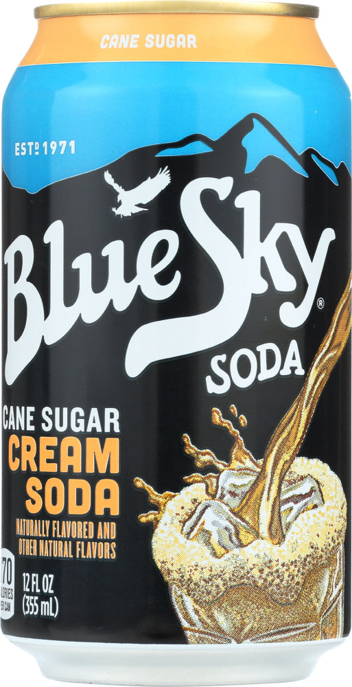 BLUE SKY: Cane Sugar Cream Soda 6-12oz, 72 oz