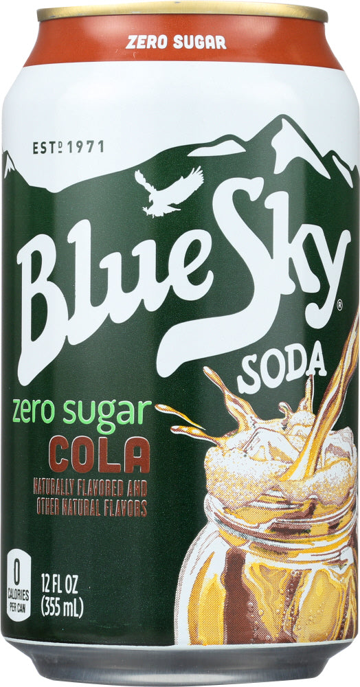BLUE SKY: Zero Sugar Soda Cola 6-12oz, 72 oz