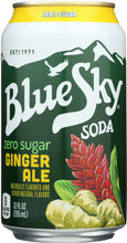 BLUE SKY: Zero Sugar Soda Ginger Ale 6-12oz, 72 oz