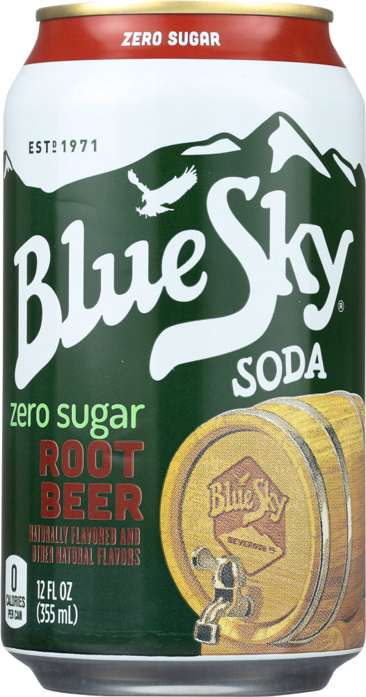 BLUE SKY: Zero Sugar Soda Root Beer 6-12oz, 72 oz