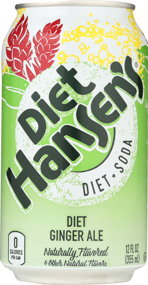 HANSEN: Diet Soda Ginger Ale 6-12oz, 72 oz