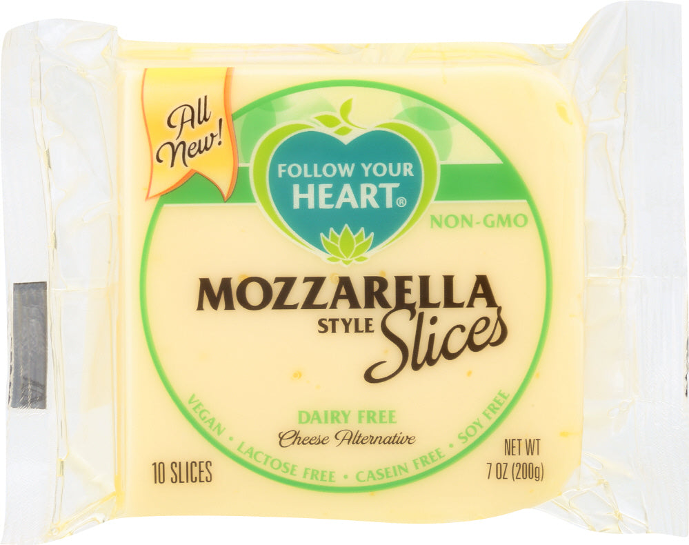 FOLLOW YOUR HEART: Mozzarella Style Cheese Alternative Slices, 7 oz