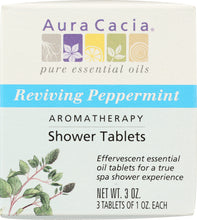 AURA CACIA: Aromatherapy Shower Tablets Reviving Peppermint 3 tablets (1 oz each), 3 oz