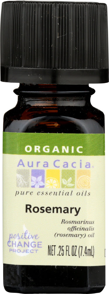 AURA CACIA: Organic Rosemary Essential Oil, 0.25 oz