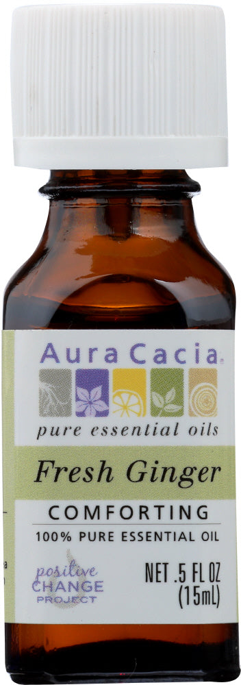AURA CACIA: Oil Essential Fresh Ginger 0.5 oz