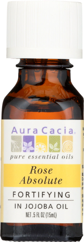 AURA CACIA: Rose Absolute in Jojoba Oil, 0.5 oz