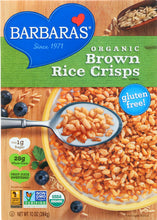 BARBARA'S: Organic Brown Rice Crisps Cereal, 10 oz