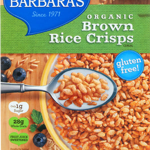 BARBARA'S: Organic Brown Rice Crisps Cereal, 10 oz