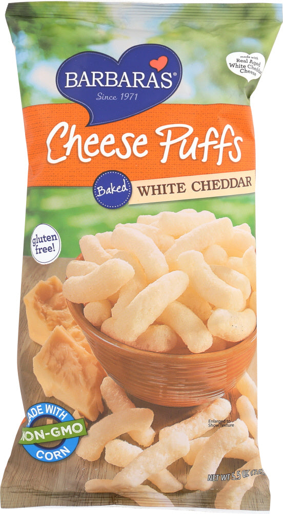 BARBARA'S BAKERY: Cheese Puffs Baked White Cheddar, 5.5 oz