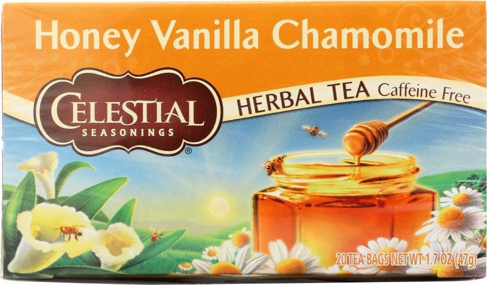 CELESTIAL SEASONINGS: Honey Vanilla Chamomile Herbal Tea Caffeine Free, 20 bags