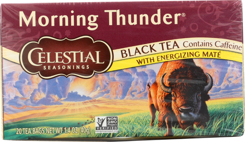 CELESTIAL SEASONINGS: Morning Thunder Contains Caffeine 20 Tea Bags, 1.4 oz